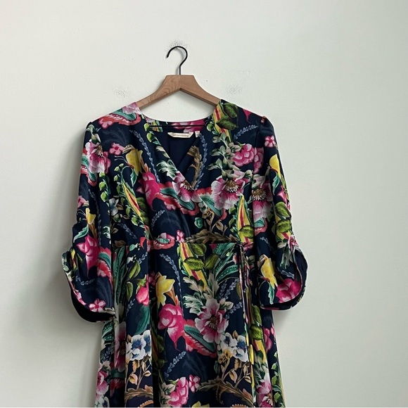 Soft Surroundings Navy Paisley Floral Samantha Maxi Dress PM Coastal Preppy - Picture 8 of 16